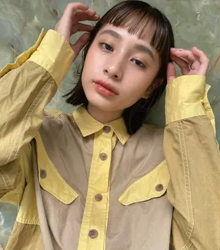 ショート カラー ボブ／レイヤー／艶 🦕risa  森下のヘアスタイル