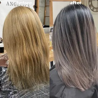 ミディアム カラー 韓国レイヤーカット★ 小林大樹のヘアスタイル