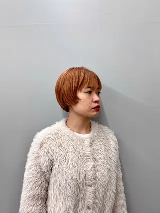 ショート カラー 抜け感ショート パーマ/緒方椋のヘアスタイル