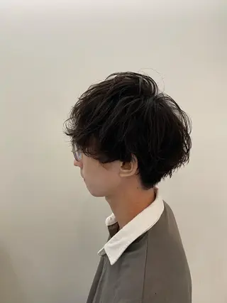 パーマ メンズ コテ巻き風パーマ 藤澤　知彌のヘアスタイル