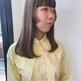 セミロング カラー 似合わせヘア🤍 面田法子のヘアスタイル