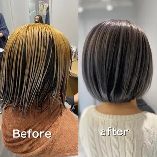 ミディアム カラー AVANCE京橋所属・ハイトーンヘア/ 島崎　タクミのヘアスタイル