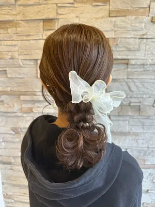 ヘアアレンジ 艶髪/ブリーチなし Wカラー🌺yuiのヘアスタイル