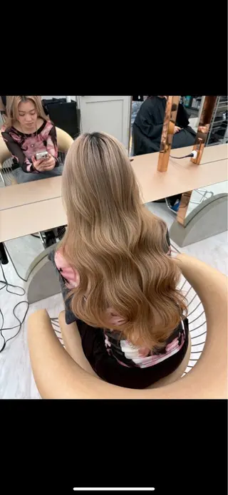 ロング 縮毛矯正/レイヤー 韓国/顔まわり/夢音のヘアスタイル