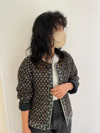 セミロング パーマ iet.所属・ウルフ/ボブ/耳ツボ ジュエリー◎ricoのヘアスタイル