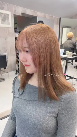 ミディアム カラー 🎨𖥔ׁTOMO♡ 🎀ゆるふわガーリーのヘアスタイル