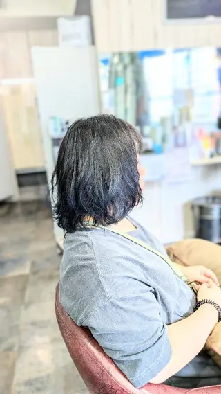 ミディアム カラー メンズパーマ/ボブ/ レイヤー店長えのもとのヘアスタイル