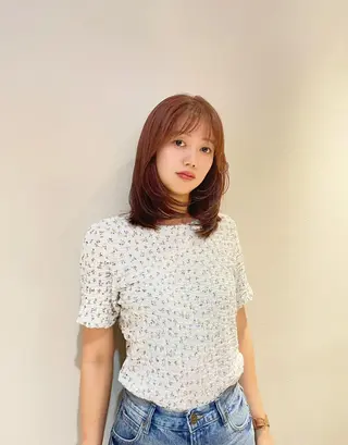 カラー パーマ ヘアアレンジ ロング AROMA awanoのヘアスタイル