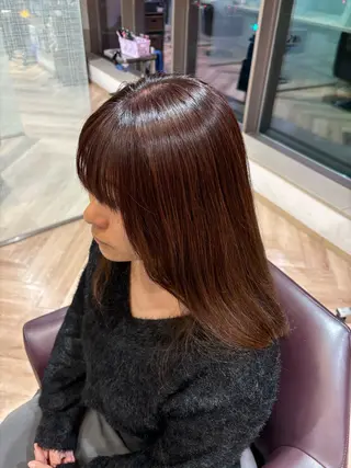 セミロング 艶カラー💞 amiのヘアスタイル