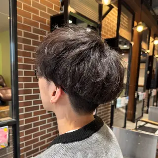 ミディアム パーマ メンズ レディースモデル 募集中/下村迅のヘアスタイル
