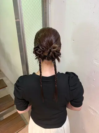 ロング ヘアアレンジ 暖色🍒アレンジ🎀 ボブ🌼くるみのヘアスタイル