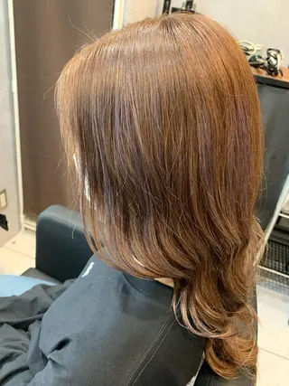 ロング カラー 透明感/ブリーチ縮毛 /髪質改善/星野純一のヘアスタイル