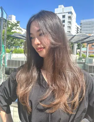 ロング カラー Lien by kiitos所属・韓国ヘア×レイヤー カット/上田丈也のヘアスタイル