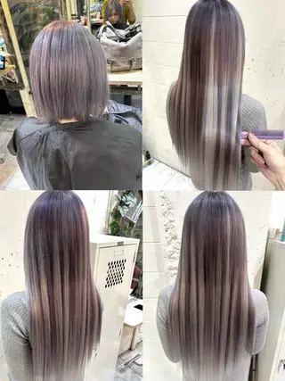 ロング カラー ササ キのヘアスタイル