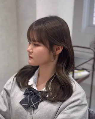 ミディアム カラー suzuka/透明感 カラー 美髪縮毛矯正のヘアスタイル