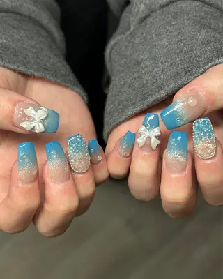 ネイル Haluca 長さ出し🍀のネイルデザイン