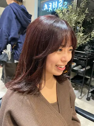 セミロング カラー ヘアアレンジ SHEA.学芸大学所属・一箭 恵梧/ロングヘアのヘアスタイル