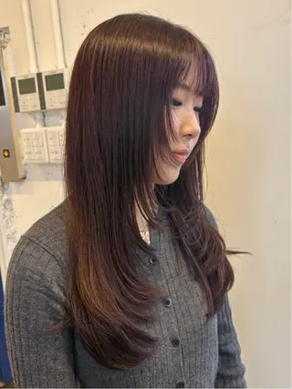 セミロング カラー RIN／韓国ヘア レイヤーカットのヘアスタイル