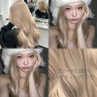 ロング ブリーチカラー🐆 うる艶美髪🎀のヘアスタイル