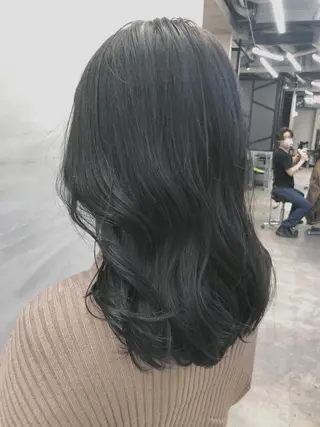 セミロング カラー マンツーマン／韓国 ヘア‎Amiのヘアスタイル