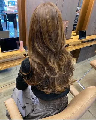ロング カラー ヘアアレンジ みっちー/ブリーチ なしダブルカラーのヘアスタイル