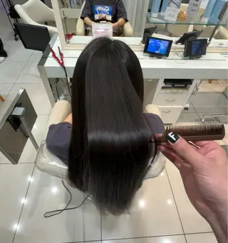 ロング 曲がる縮毛/カルマパ ーマ/池袋/横村大全のヘアスタイル