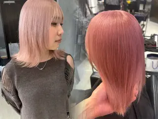 ロング カラー バレイヤージュ/ ミルクティーベージュのヘアスタイル