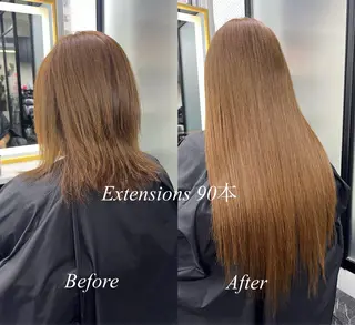 ロング カラー シールエクステ特化 ハイトーン、NANAのヘアスタイル