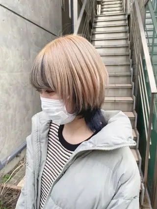 ロング カラー パーマ ヘアアレンジ メンズ キッズ ネイル マツエク・マツパ アイブロウ 🐺ウルフ×ハイトー ン🖤Yukinoのヘアスタイル