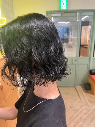 ミディアム パーマ LUVISM万代 佐藤里咲/新潟万代のヘアスタイル