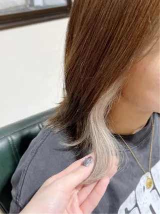 セミロング カラー KANA/ボブ/ インナーカラー/艶髪のヘアスタイル