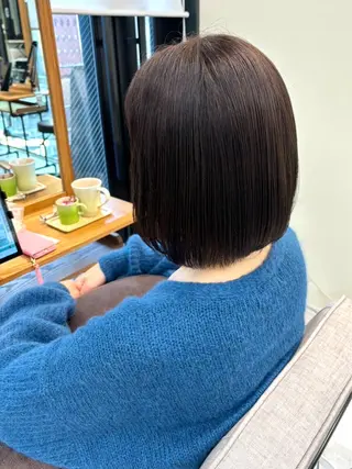 ミディアム カラー 桜木町2分/くびれ /ボブ/ナチュラルのヘアスタイル