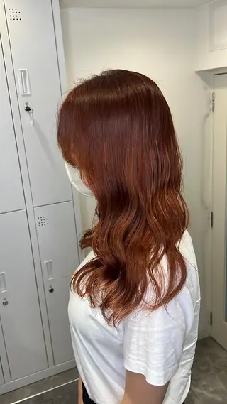 セミロング カラー mimiiy梅田 中崎町ハイトーンのヘアスタイル