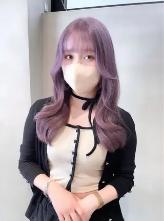 セミロング カラー ワンホン/韓国ヘア 🤍amiのヘアスタイル