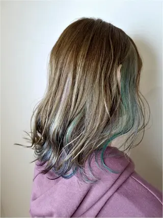 セミロング ヘアアレンジ カラー 【髪質改善美容師】t occa茨木篠原健太のヘアスタイル