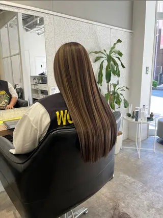 ロング カラー ヘアアレンジ 🍓艶髪/艶カラー ハイトーン/しんたにのヘアスタイル