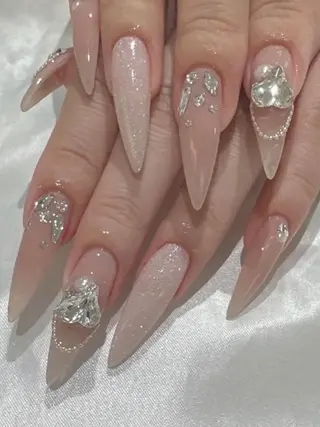 ネイル ネイリストゆか💅 長さだし、深爪矯正のネイルデザイン