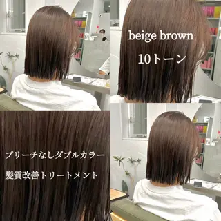 カラー 梅田/ベージュ／ 艶カラー／三宅空翔のヘアスタイル