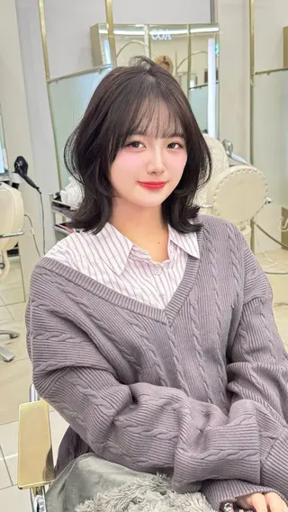 セミロング 濱田 剛志のヘアスタイル