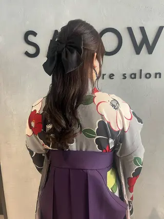 セミロング カラー パーマ ヘアアレンジ 隠れ家サロンso you所属・yukimi .のヘアスタイル