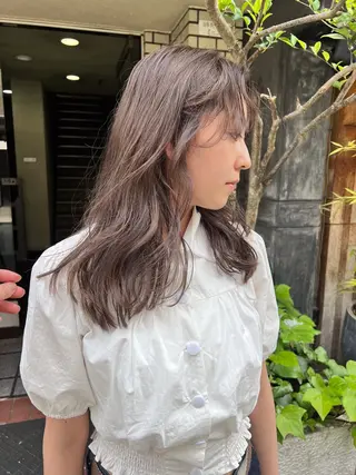 セミロング カラー nelke/レイヤー 立川/ブリーチのヘアスタイル