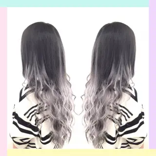 ロング カラー れん/ハイトーン /エクステ/韓国風のヘアスタイル