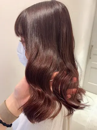 セミロング カラー レイヤー×グレージュ /ピンク🩷mioのヘアスタイル