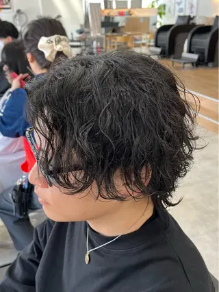 ミディアム パーマ メンズ 新潟メンズパーマ 新潟駅/小田拓実のヘアスタイル