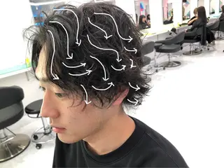 カラー パーマ ヘアアレンジ メンズ ✨【公式】渋谷メンズ サロン BLUCK✨のヘアスタイル