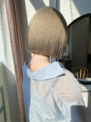 ミディアム カラー Piaコータロー ハイトーン&‪ボブのヘアスタイル