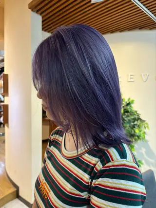 ミディアム カラー デザインカラー／ ハイトーン／竹井俊介のヘアスタイル