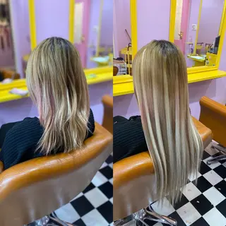 セミロング チビ編み込みエクステ どぅ〜す/YUIのヘアスタイル