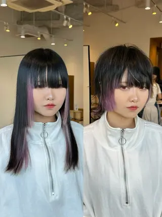 ショート 大阪ウルフカット ハッシュカットのヘアスタイル