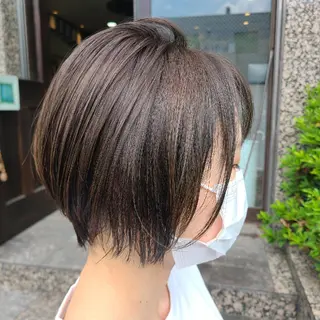 ショート パーマ ケアブリーチ、 髪質改善 福士直矢のヘアスタイル